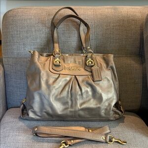 COACH Ashley in Gold Leather Finish with Brass Hardware Bag 16”x10”x3.5”